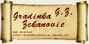 Gradinka Zekanović vizit kartica